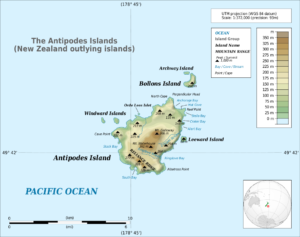 A map of Antipodes Islands