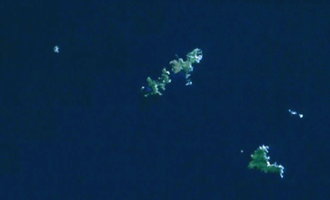 A overview shot of Mokohinau Islands