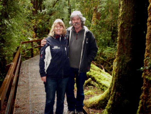 Babs and Jon Tucker on a forest walk