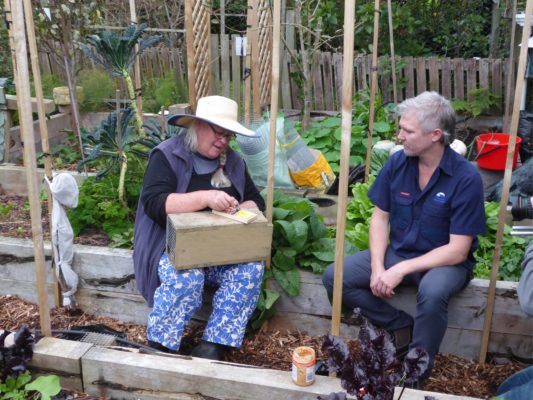 Tricia Thompson (a New Plymouth local) and Chauncy Ardell from Taranaki Regional Council