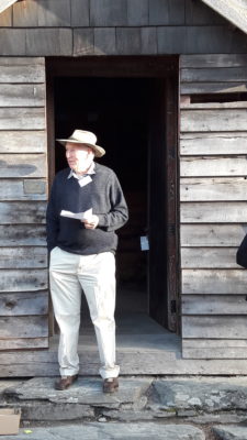 Russell Hamilton addresses a QEII Field Trip Group visiting Motatapu Station.