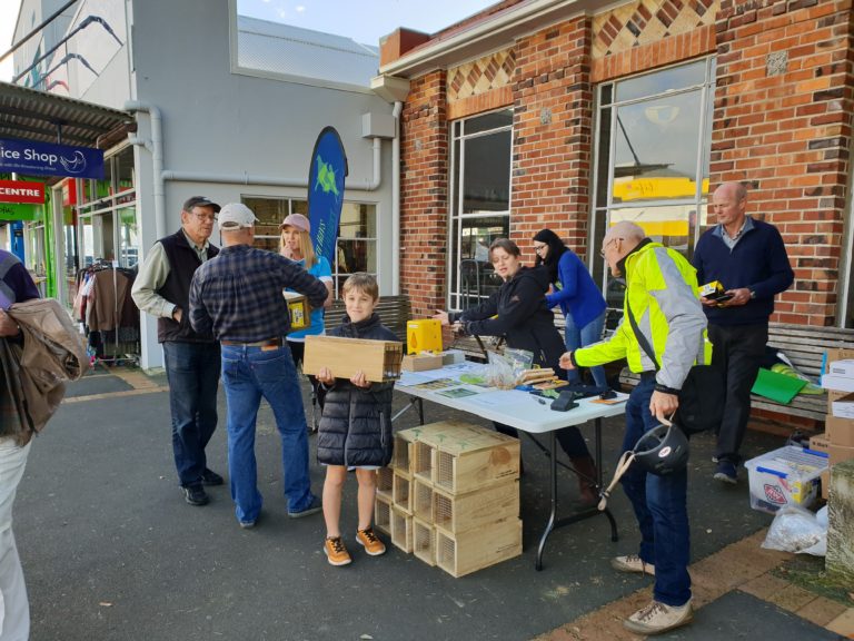 A community stall promoting trapping