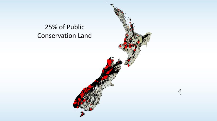 Map showing the combined coverage of 1080 drops and trap-lines in New Zealand