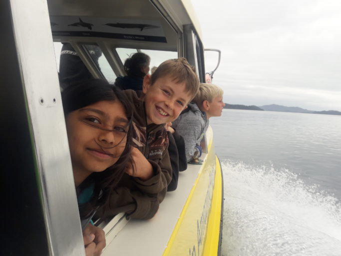 Springbank home school group on their way out to the islands.