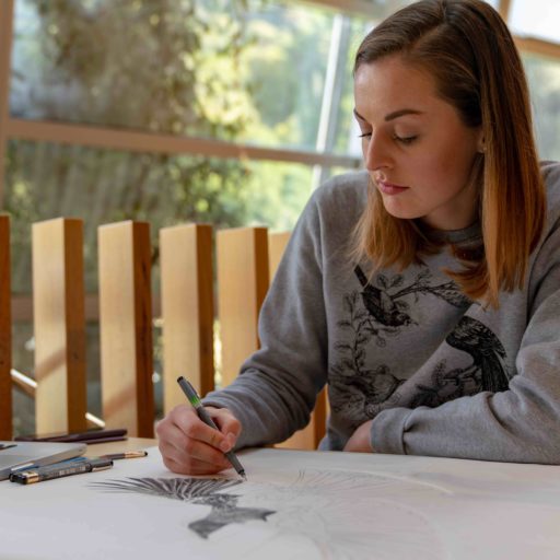 Hannah at work.