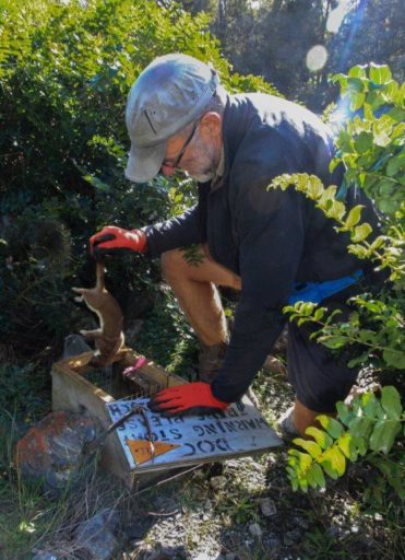 John Langley, F&B volunteer, at Pipson Creek, Makarora.
