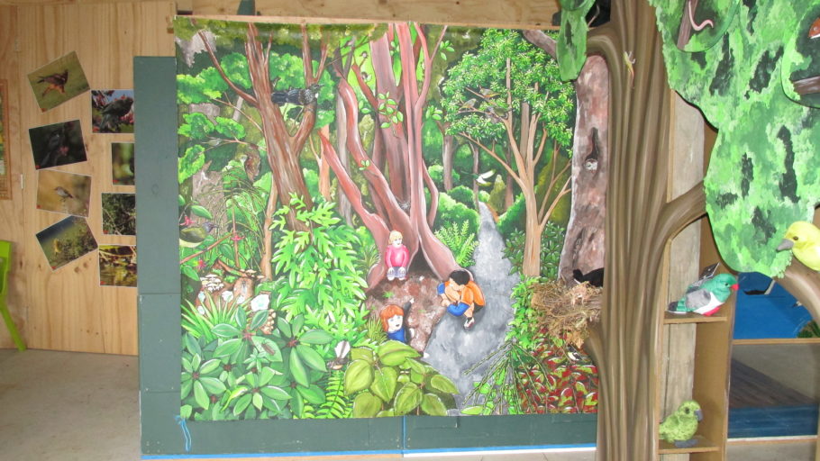 Janet Hodgetts' artwork, including large murals add colour and vibrancy to the Education Centre.