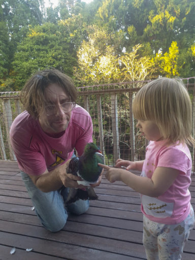 It was a chance for James 2-year-old daughter to learn about birds too.