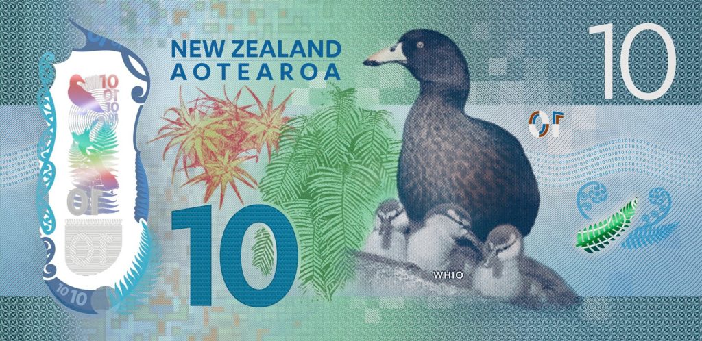 $10 NZ note showing whio
