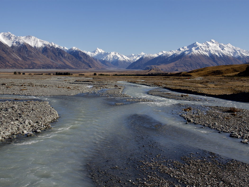 A photo of braided river bed 