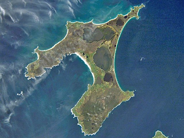 A bird's eye view of the Chatham Islands.