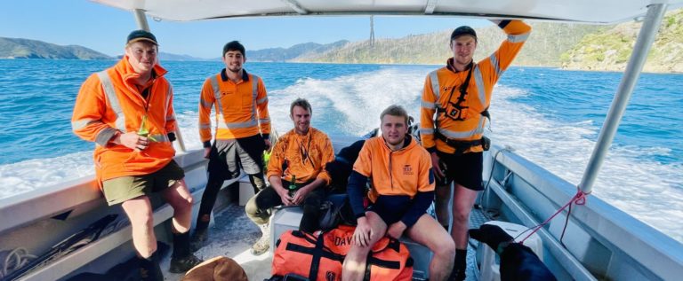 A group of people on a boat.