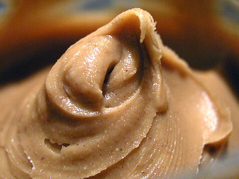 Close-up of a peanut butter jar