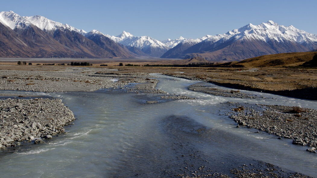 A photo of braided river bed