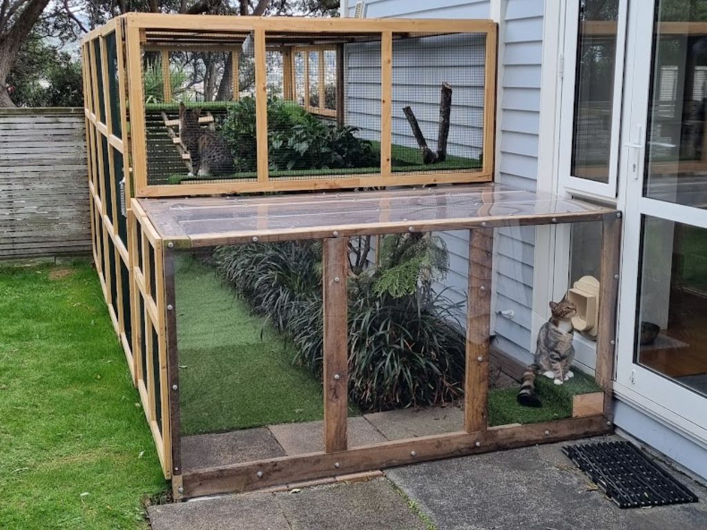 A catio attached to a house.