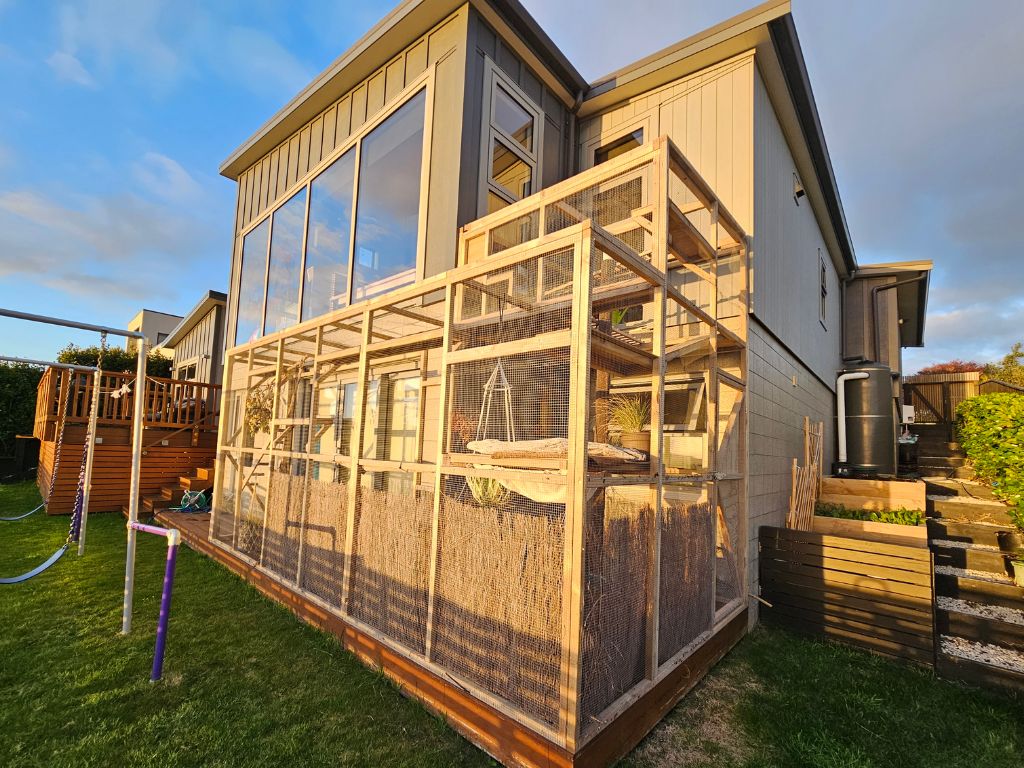 A catio attached to a house.