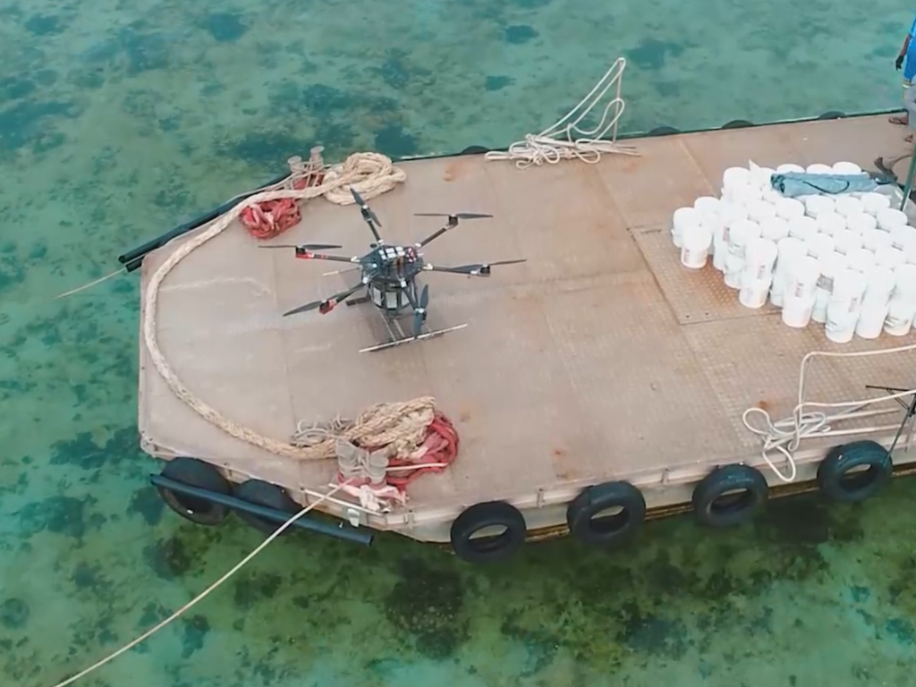 A drone on a barge.