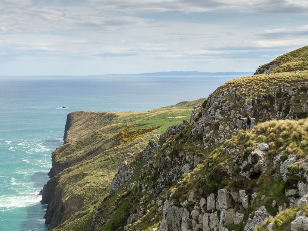 A scenic shot of rugged cliffs