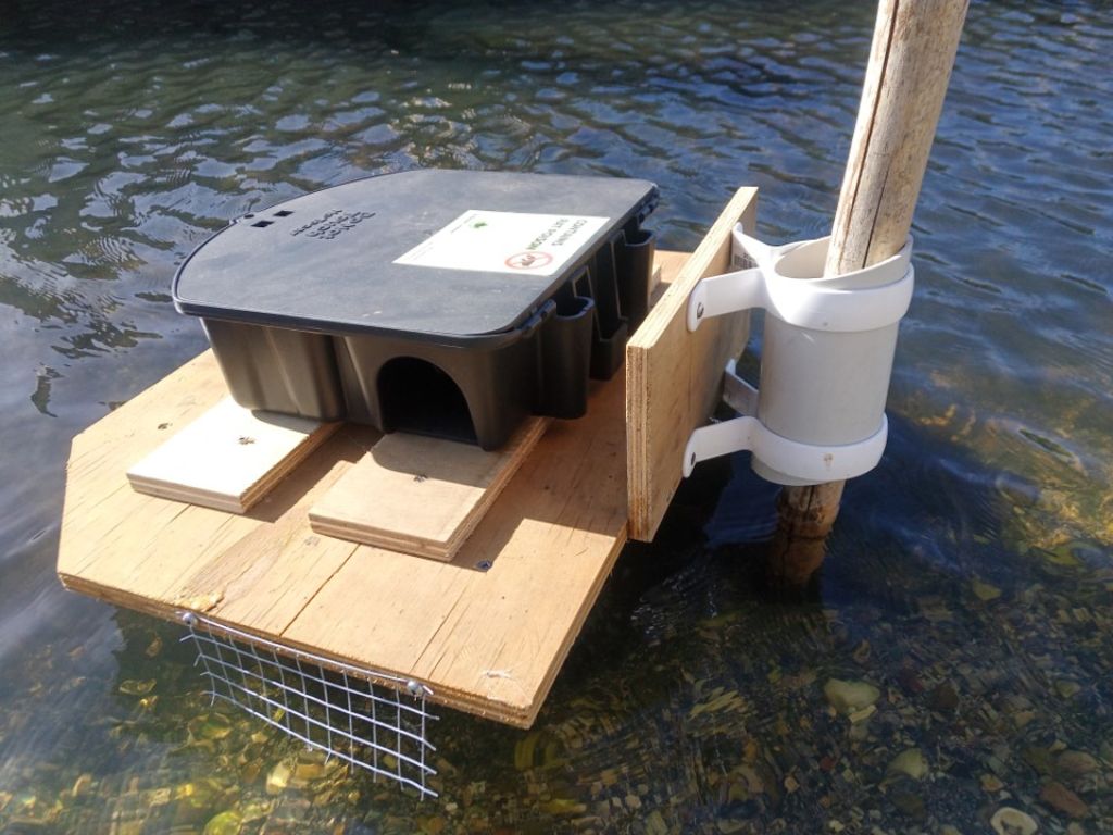 A floating bait station