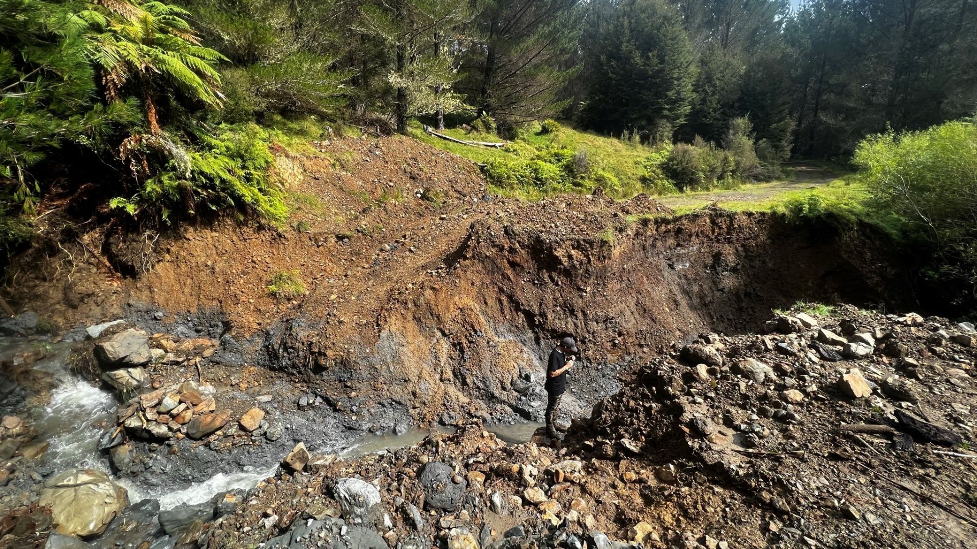 A washed out road