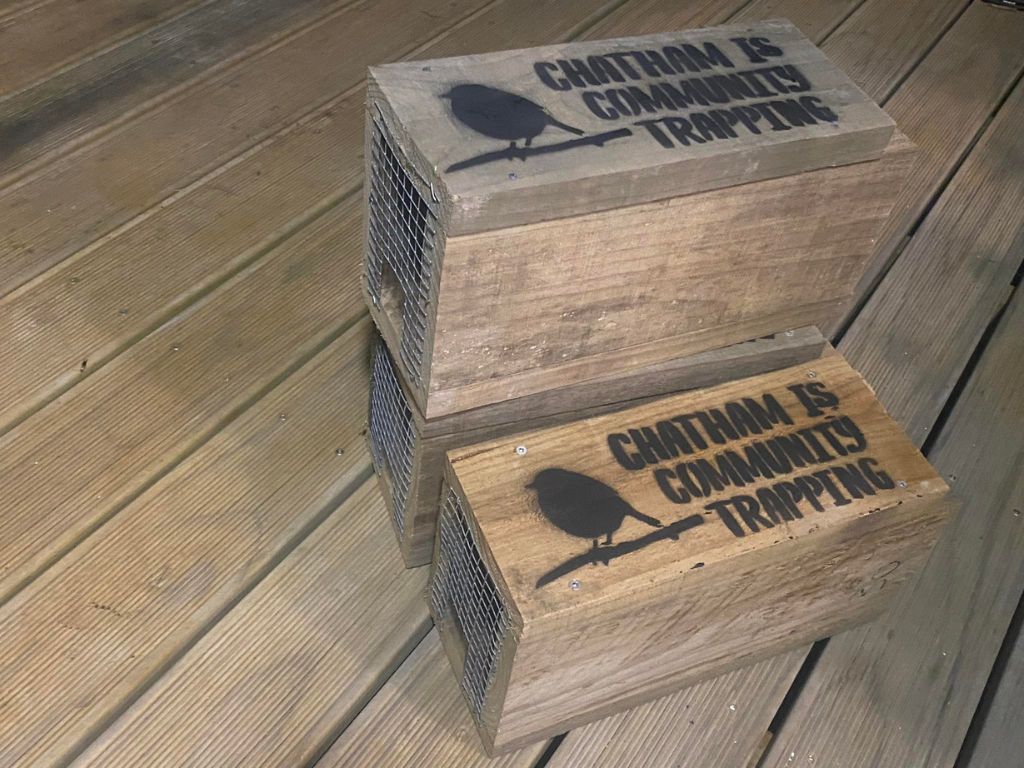 Chatham Islands Community Trapping tunnels sitting ready to be distributed.