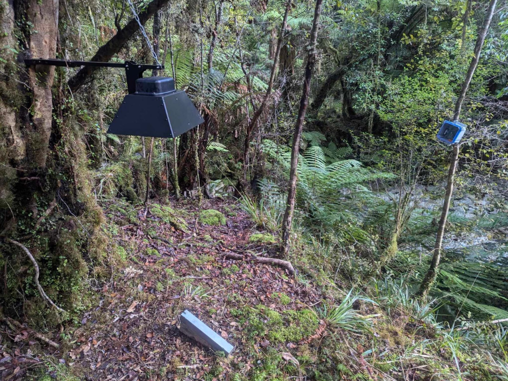 A ZIP AI thermal camera in the forest.