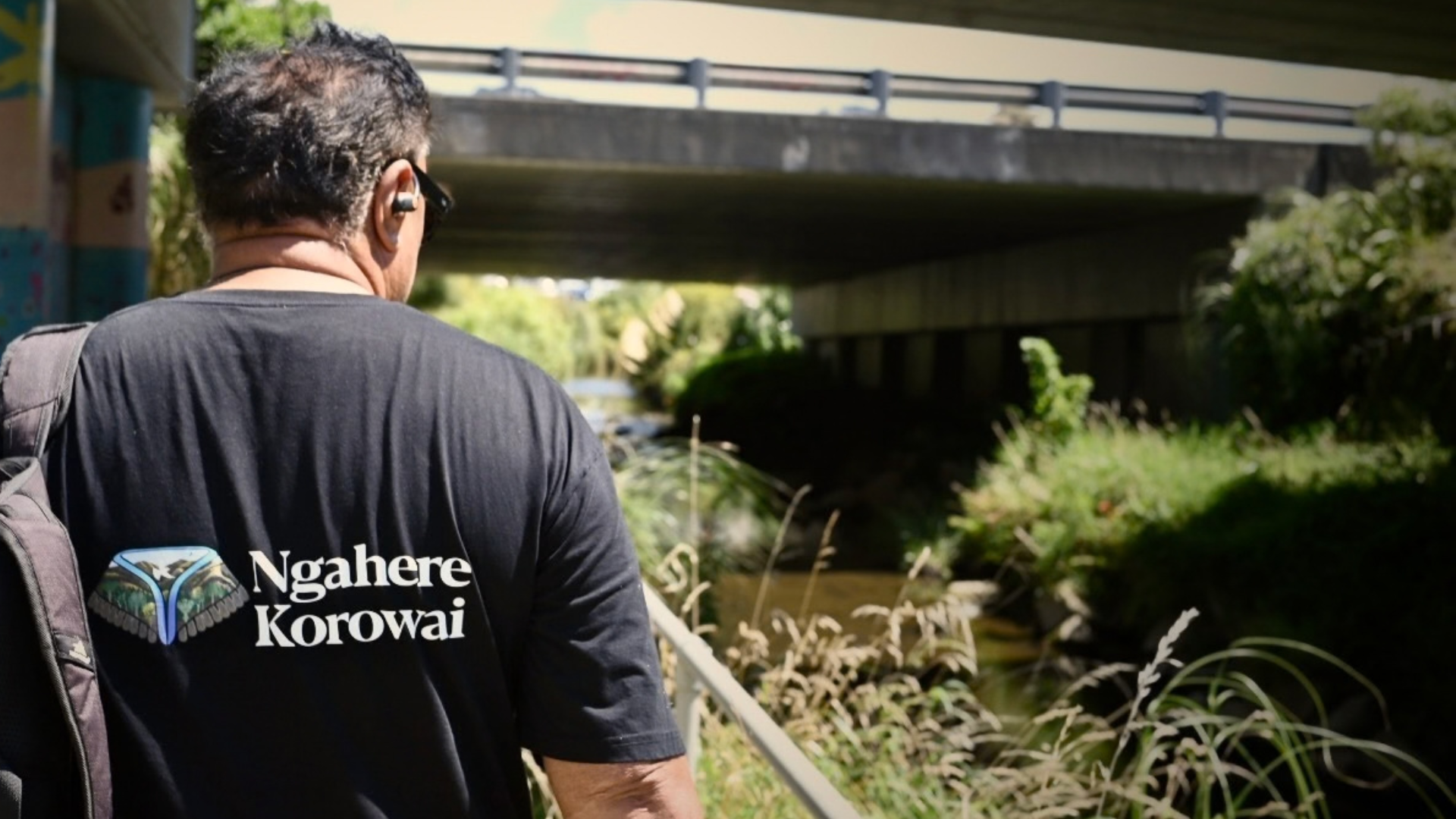 A volunteer walking