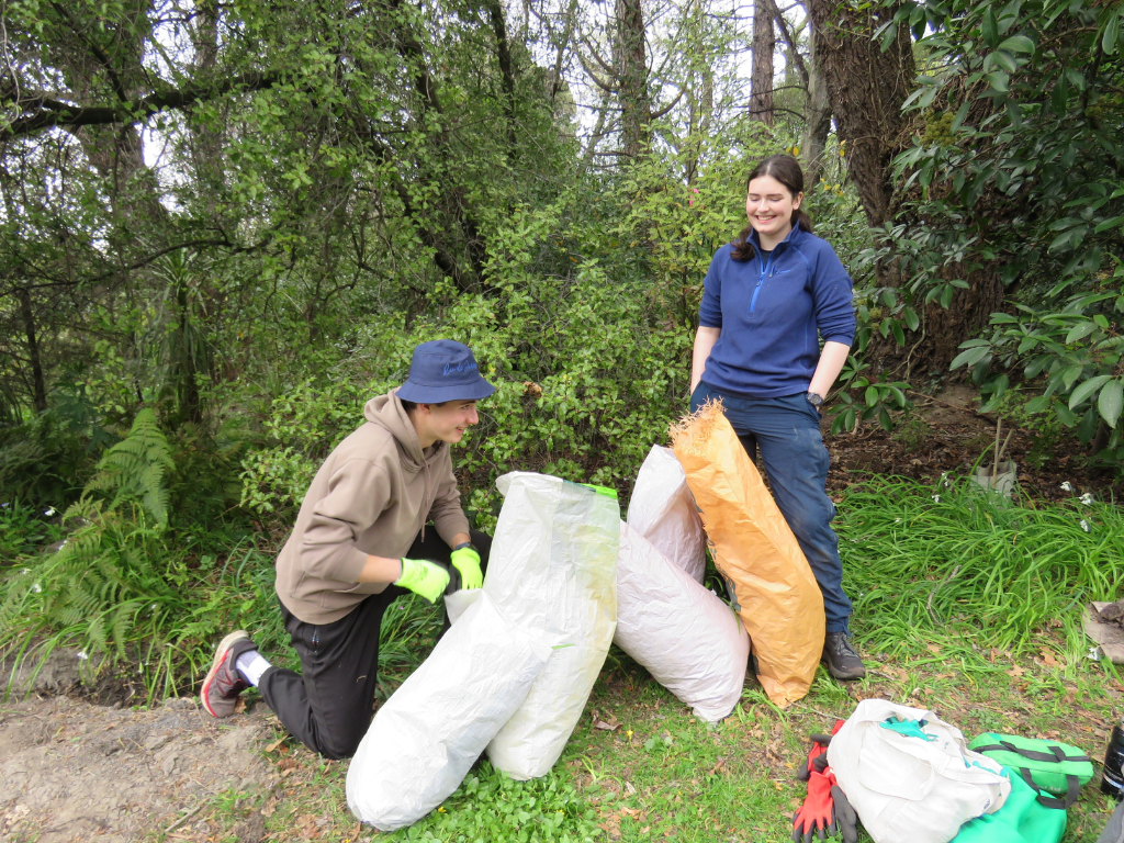 Two teenagers in the bush